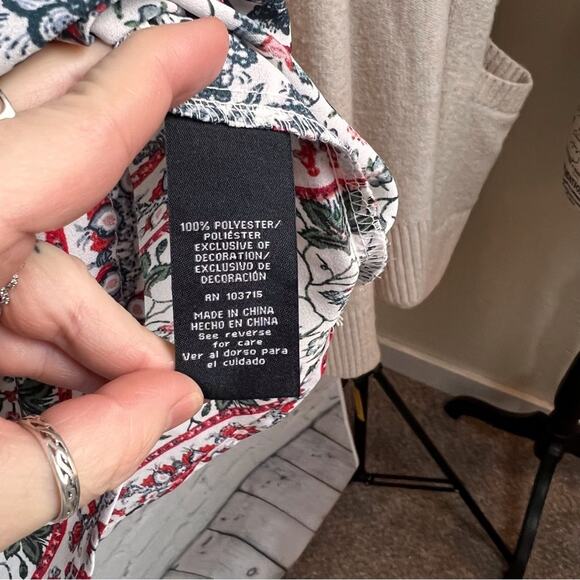 Zac & Rachel Womens Top Size Petite L white black salmon work wear metal tassel - Picture 13 of 16